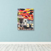 Toile Les merveilleux parapluies de Québec (Insitu (Plancher de Bois))