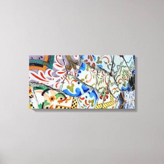 Toile Les mosaïques du parc Guell de Gaudi (Recto)