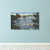 Toile Les nageurs profitent de chars et de sports (Insitu (Plancher de Bois))