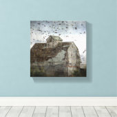 Toile Les oiseaux et la grange (Insitu (Plancher de Bois))