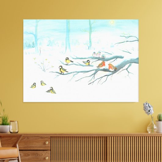 Toile Les oiseaux forestiers en hiver (Insitu(Salon))