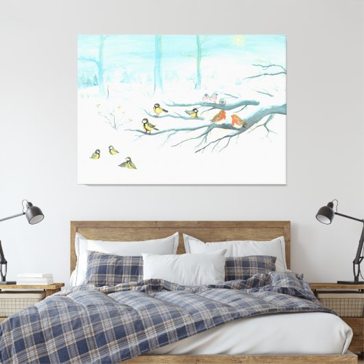 Toile Les oiseaux forestiers en hiver (Insitu(Chambre))