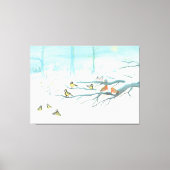 Toile Les oiseaux forestiers en hiver (Recto)
