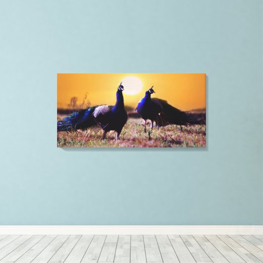 Toile Les paons bleus (Insitu (Plancher de Bois))