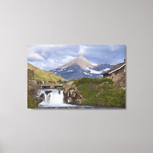 Toile Les paquets dirigent la chaîne de chevaux sur le p (Recto)