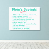 Toile Les paroles préférées de maman canvas imprimé cade (Insitu (Plancher de Bois))