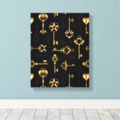 Toile Les Patters de Seamless avec Golden Keys (Insitu (Plancher de Bois))