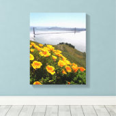 Toile Les pavots sourient au Golden Gate Bridge 11x14x.7 (Insitu (Plancher de Bois))