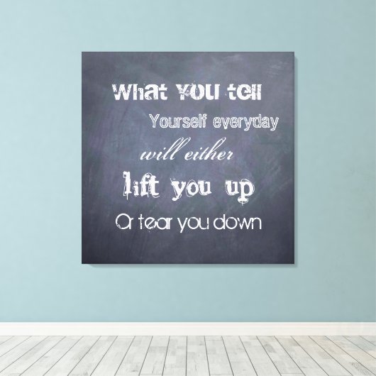 Toile Les pensées peuvent changer la vie - tableau noir (Insitu (Plancher de Bois))