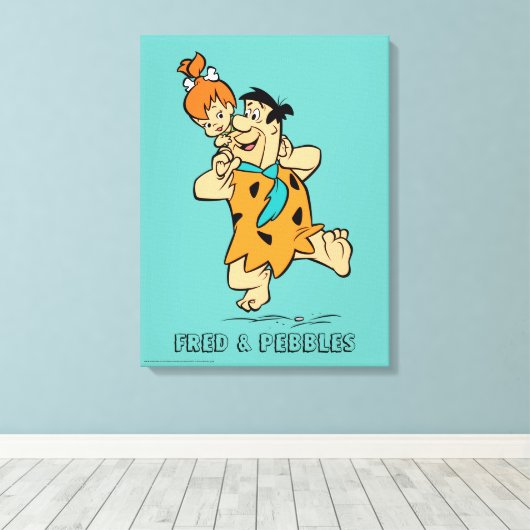 Toile Les Pierrafeu | Fred & Pebbles Flintstone (Insitu (Plancher de Bois))
