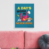 Toile Les Pierrafeu | Maison de nettoyage Dino (Insitu(Salon))