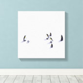 Toile Les pingouins jouant au football (Insitu (Plancher de Bois))