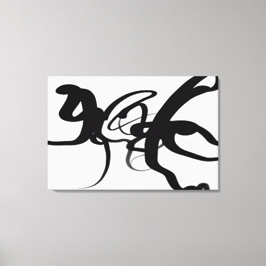 Toile Les Plongeurs : Noir Abstrait et Blanc (Recto)