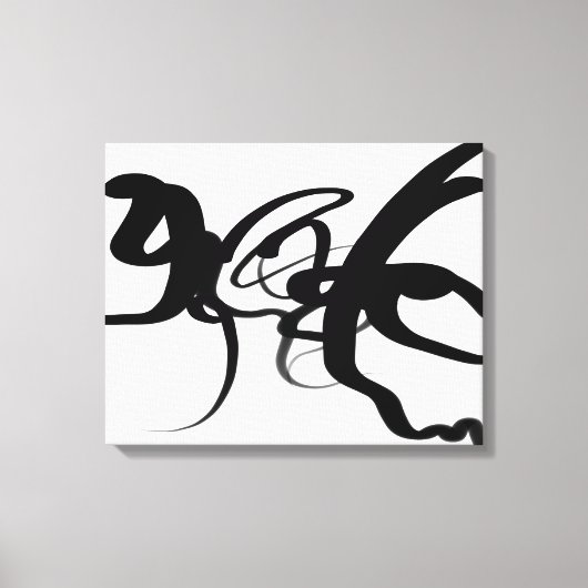 Toile Les Plongeurs : Noir Abstrait et Blanc (Recto)