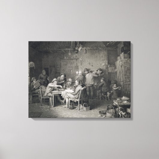 Toile Les politiciens du village, gravé par Abraham Raim (Recto)