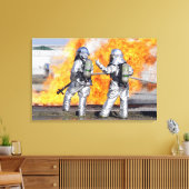 Toile Les pompiers combattent un incendie simulé (Insitu(Salon))