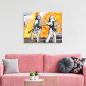 Toile Les pompiers combattent un incendie simulé (Insitu(Salon))