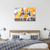 Toile Les pompiers combattent un incendie simulé (Insitu(Chambre))