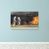 Toile Les pompiers neutralisent un feu (Insitu (Plancher de Bois))