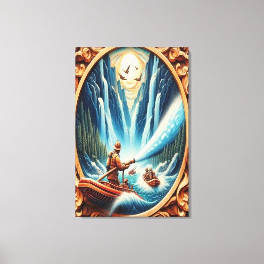 Toile Les pompiers ont chargé sur leur bateau (Recto)