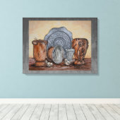 Toile « Les Pots du Potier » Nature morte d'art raffiné (Insitu (Plancher de Bois))