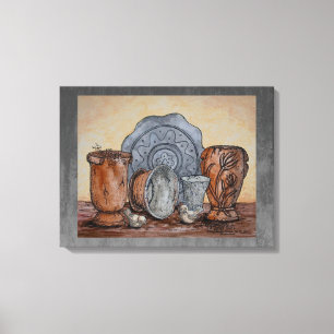 Toile « Les Pots du Potier » Nature morte d'art raffiné