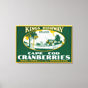 Toile Les Rois Highway Brand Cranberry Label de Boston