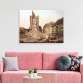 Toile Les ruines de l'ancienne Kreuzkirche, Dresde (Insitu(Salon))