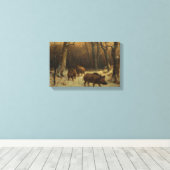 Toile Les sangliers dans la neige (par Rosa Bonheur) (Insitu (Plancher de Bois))