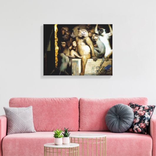 Toile Les singes comme juges d'art (Insitu(Salon))