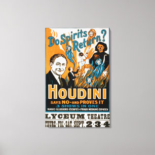 Toile Les spiritueux retournent-ils ? Houdini dit que le