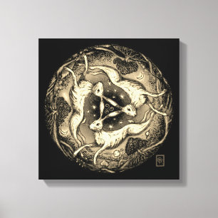 Toile Les trois lièvres