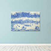 Toile Les tuiles d'Azulejos représentant le Praca do Com (Insitu (Plancher de Bois))