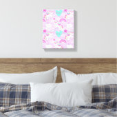 Toile Les Unicornes Rose Cute Croient Pastel Rose (Insitu(Chambre))