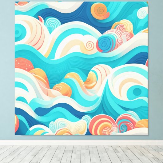 Toile les vagues de l'océan (Insitu (Plancher de Bois))