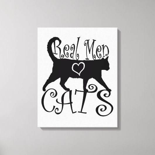Toile Les vrais hommes aiment les chats (Recto)