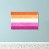 Toile Lesbian Pride et support drapeaux couleurs Art (Insitu (Plancher de Bois))