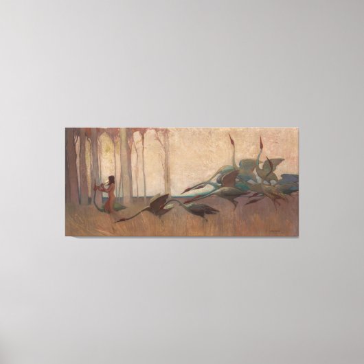 Toile L'esprit des plaines par Sydney Long (1914) (Recto)