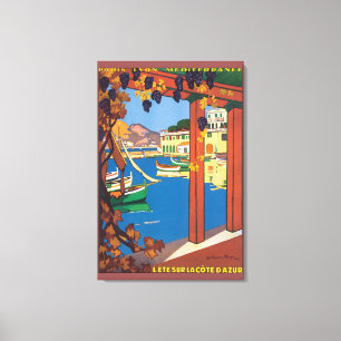 Toile L'Ete Sur La Côte D'Azur Poster Vintage voyage