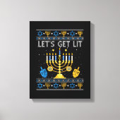 Toile Let's Get Lit Chanukah Hanukkah Funny Christmas Ug (Recto)
