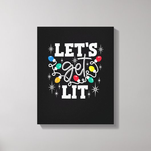 Toile Let's Get Lit Funny Christmas Lights For Family Xm (Recto)