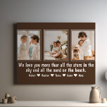 Toile Lettre à maman Personnalisée Collage personnalisé<br><div class="desc">Le "Lettre à maman Personnalisée Collage de la Famille Canvas Imprimer" est un cadeau chaleureux et personnalisable qui est parfait pour toute personne qui cherche à express leur amour et leur appréciation pour maman. Doté d'un magnifique collage photographique capturant des moments de famille chéris, ce tableau raconte l'histoire du voyage...</div>