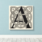 Toile Lettre A Vintage Monogramme De Noeud Celtique (Insitu (Plancher de Bois))