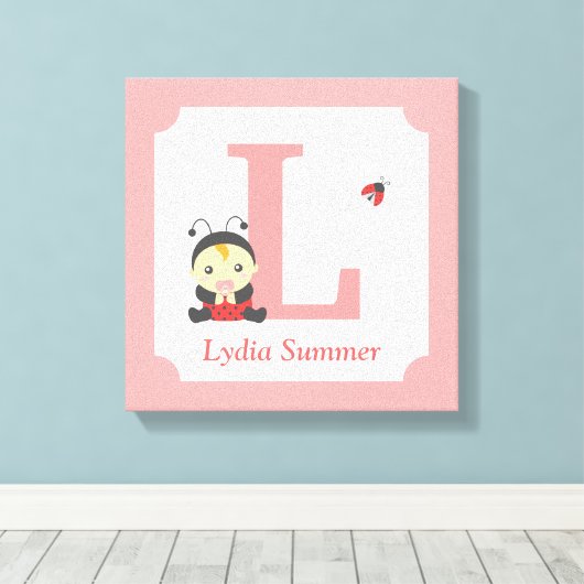 Toile LETTRE Bébé Bébé Bébé Nourriture Nom Imprimer (Insitu (Plancher de Bois))