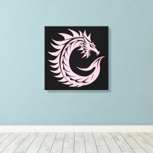 Toile Lettre C de style dragon, alphabet du dragon, mono