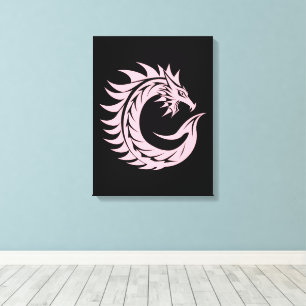 Toile Lettre C de style dragon, alphabet du dragon, mono