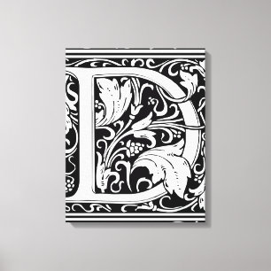 Toile Lettre D Monogramme Art Nouveau Médiéval