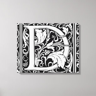 Toile Lettre D Monogramme Art Nouveau Médiéval