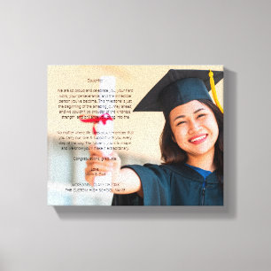 Toile Lettre de fin d'études à la fille Photo personnali