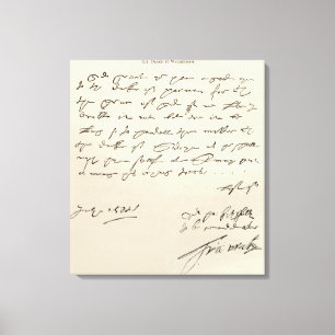 Toile Lettre de monsieur Francis Drake
